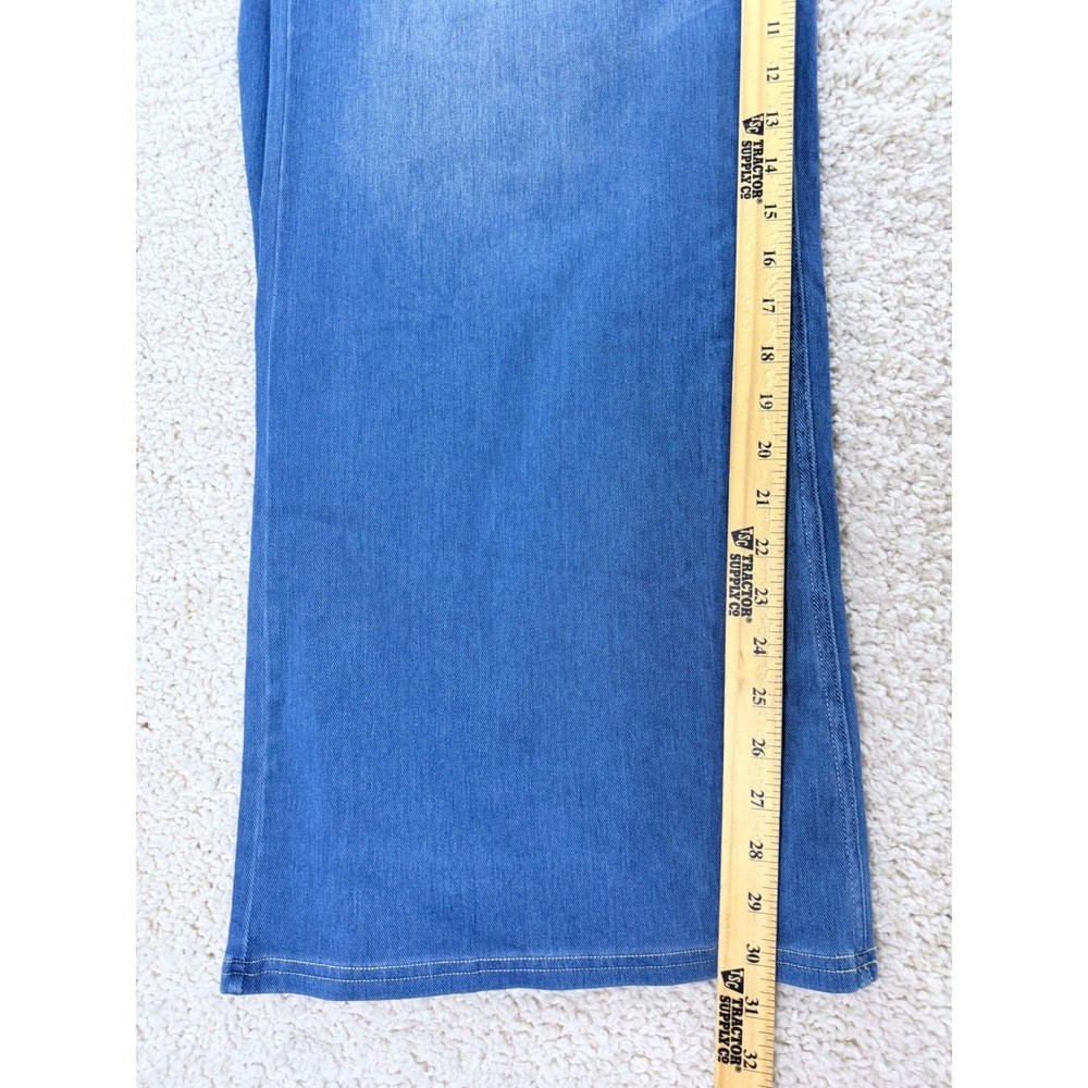 Halara Flex Denim Wide Leg Pants Women Large Blue High Rise Pull On Athleisure - Picture 6 of 11